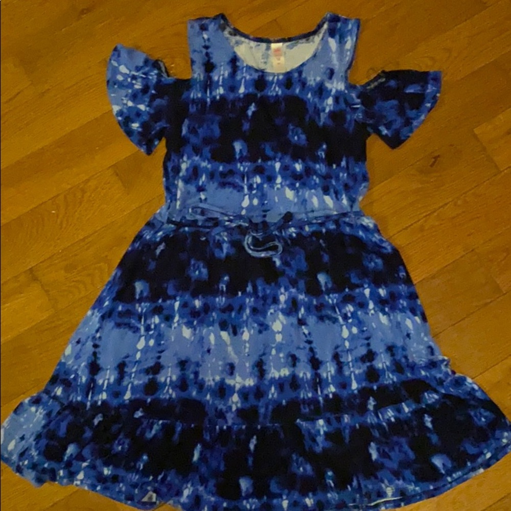 Black and blue tie dye dress